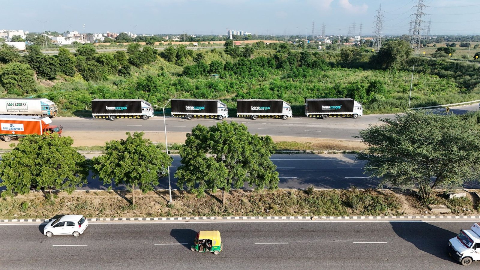 Benecargo trucks lined up at the Sidhrawali hub